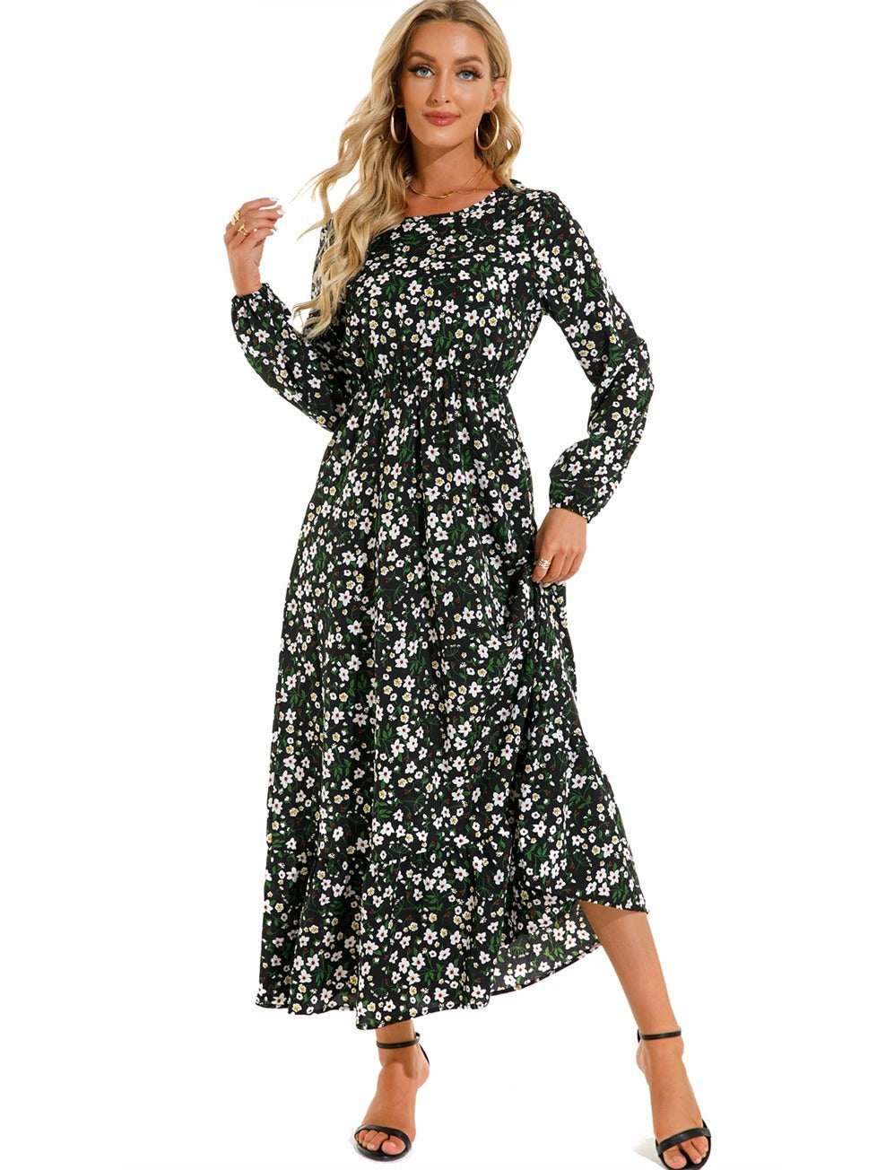 Boho Ruffle Floral Long Dress