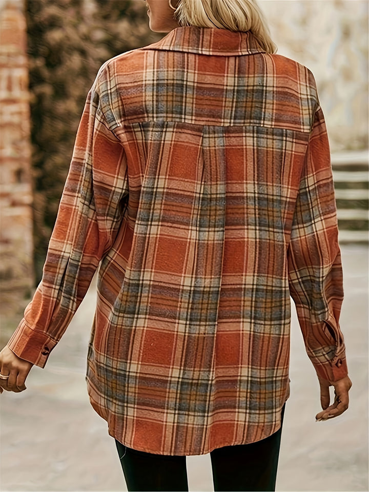 Plaid Long Sleeve Pocket Shirt