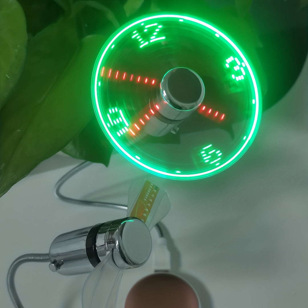 Clock Fan USB Fan LED Time Display Portable Cooling Fan For Desktop And Laptop Computers