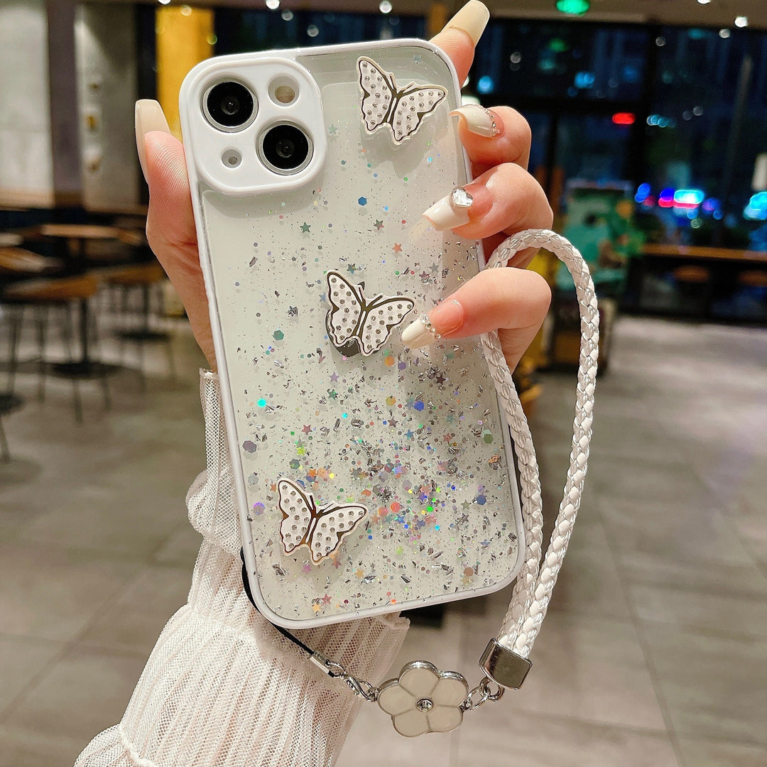 Starry Sky Phone Case – iPhone 15/14/13 Rhinestone Strap