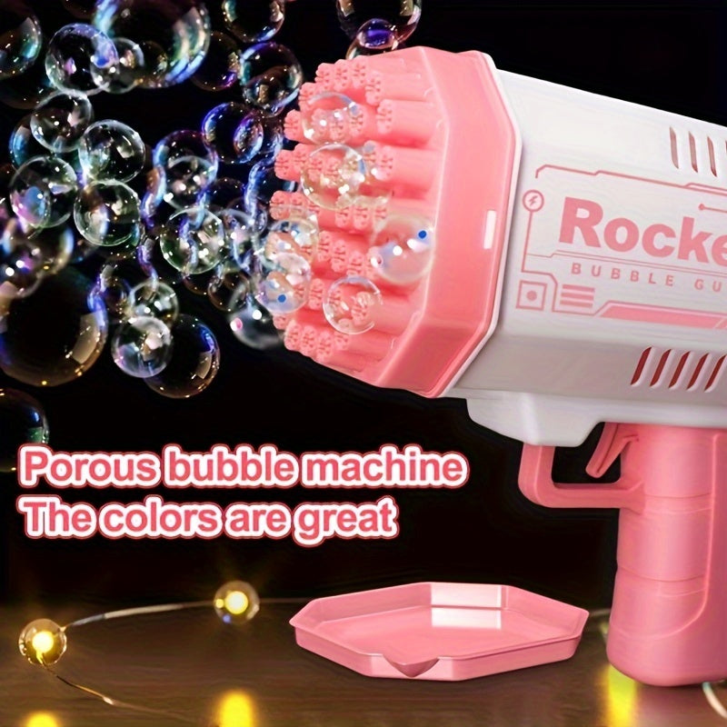 40-Hole LED Bubble Machine Gun - Rechargeable & Portable