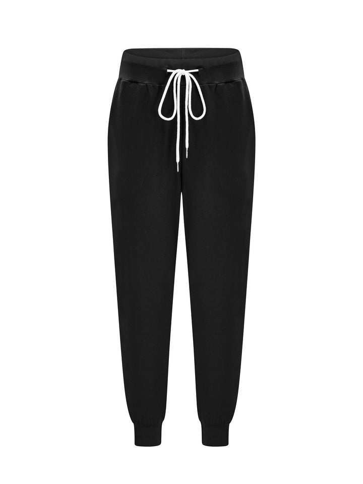 Solid Drawstring Waist Jogger Pants, Casual Sporty Slant Pocket Pants, Women's Clothing