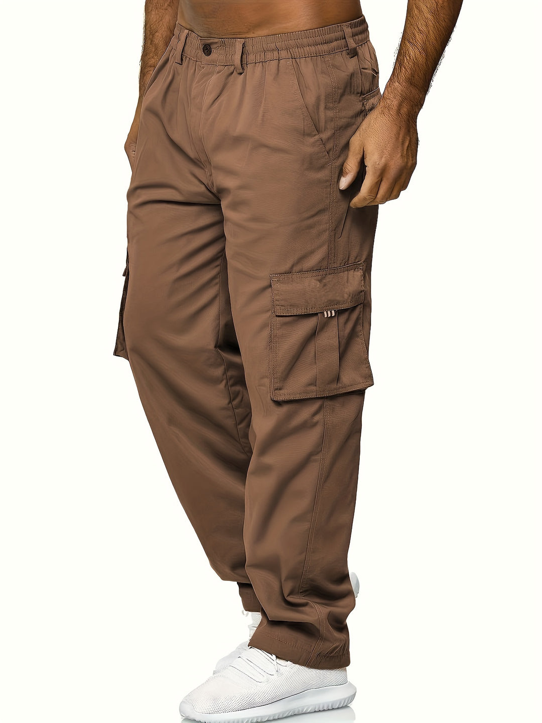 Men's Cargo Pants with Flap Pockets - Relaxed Hip-Hop Streetwear - Versatile Straight Leg Fit for Spring to Autumn Outdoor Activities