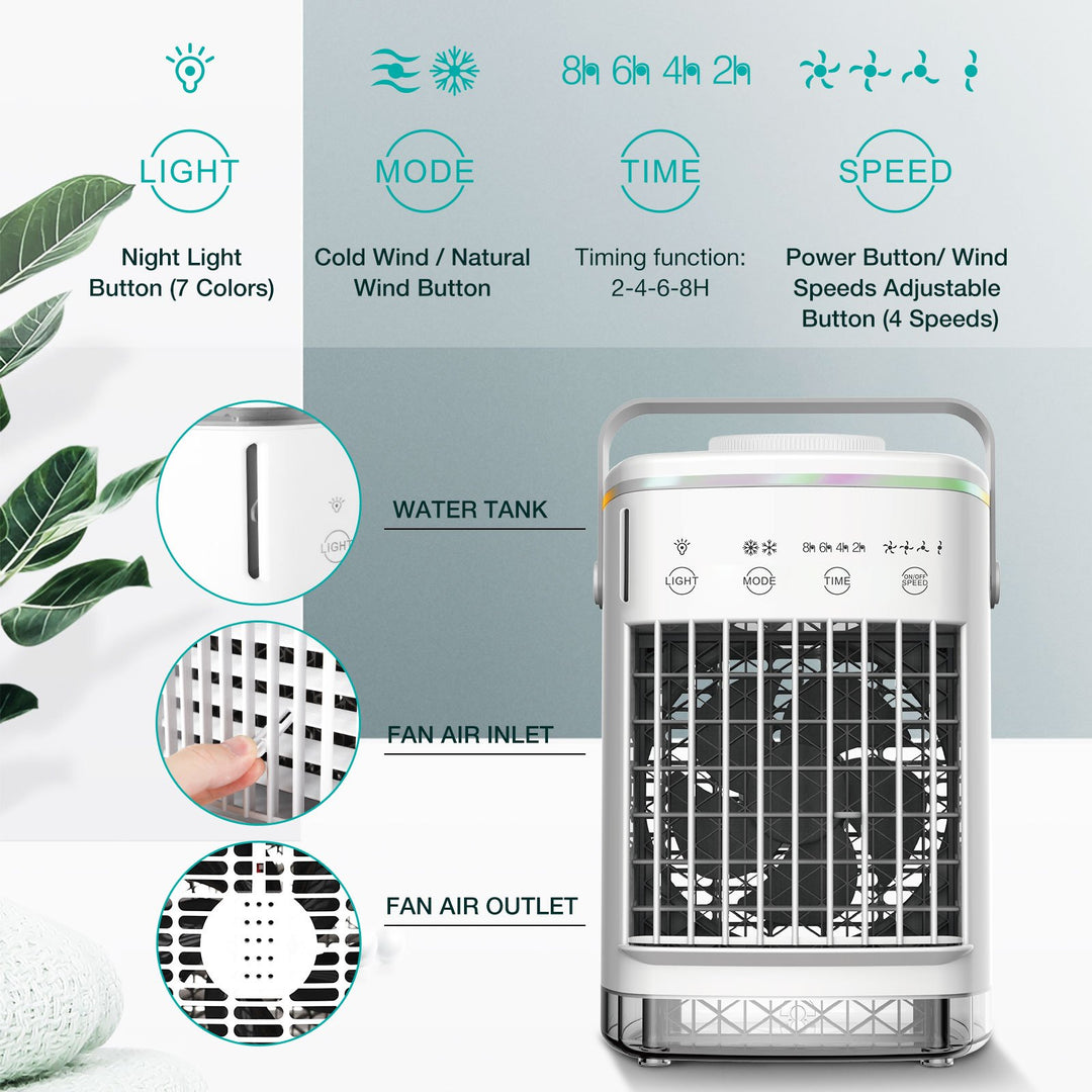 Mini Portable Air Conditioner – 4-Speed Fan & Humidifier