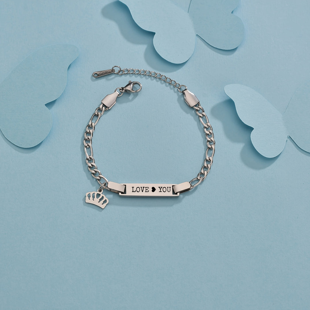 Personalized Name Titanium Steel Lettering Bracelet With Star Charm, Custom Engraved Female Male Accessories, For Mother's Day Father's Day Gift