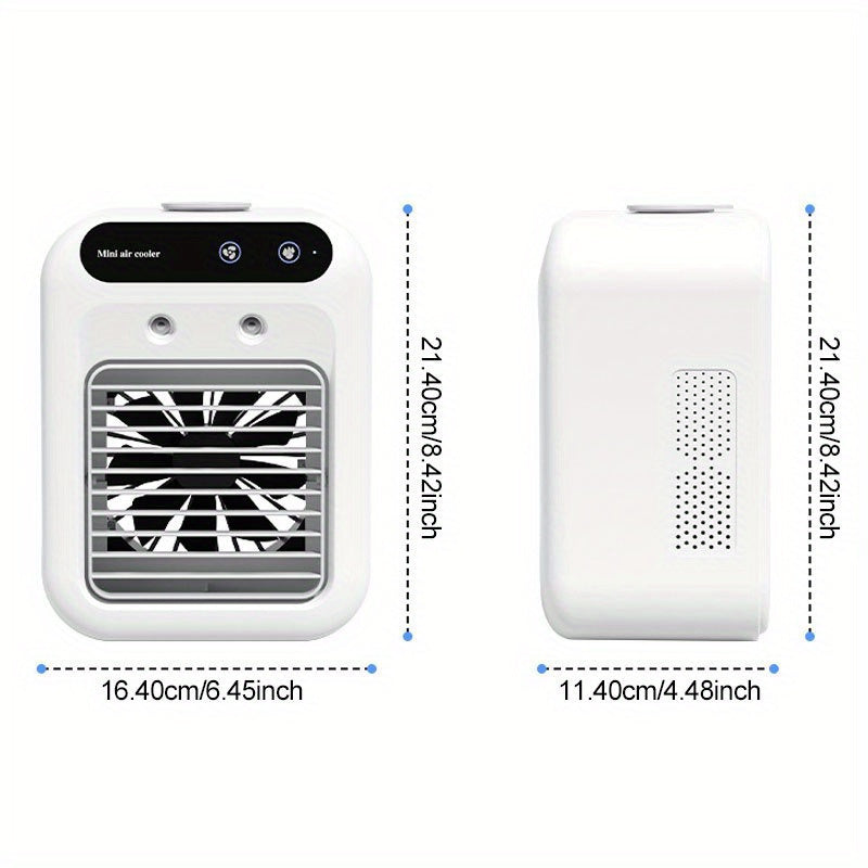 Portable Evaporative Air Cooler – USB, Dual Spray, 500ml Tank