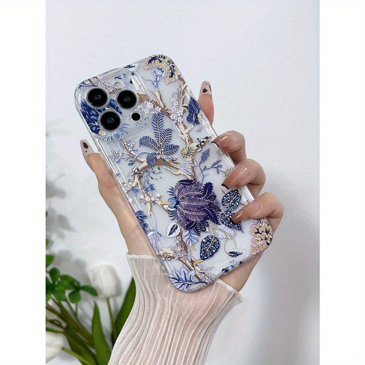 Elegant Floral TPU Phone Case – Full Lens Protection