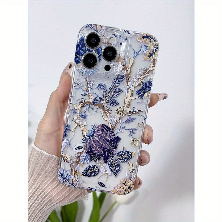 Elegant Floral TPU Phone Case – Full Lens Protection