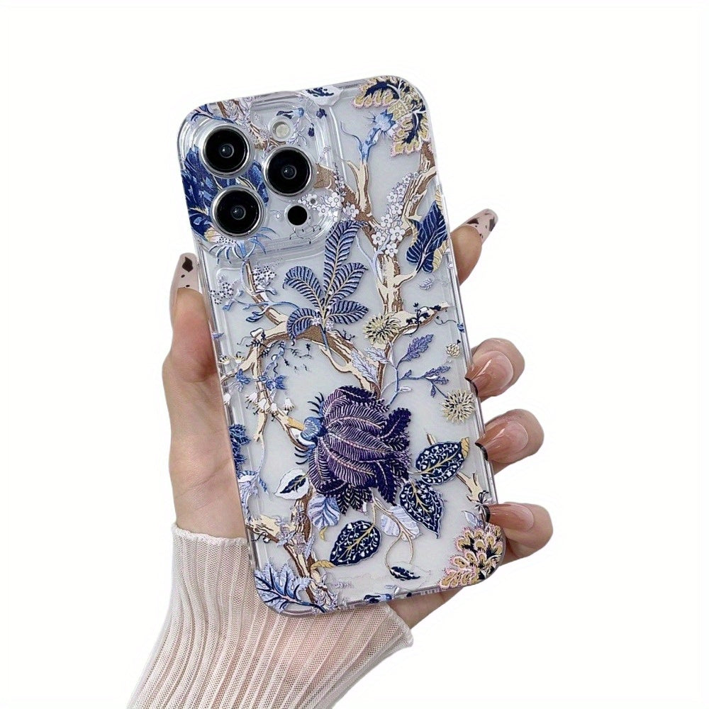 Elegant Floral TPU Phone Case – Full Lens Protection