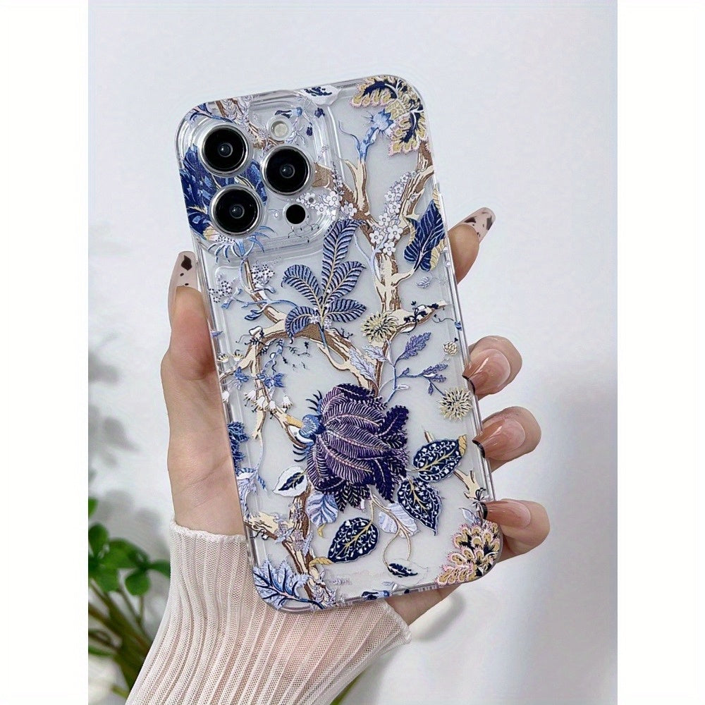 Elegant Floral TPU Phone Case – Full Lens Protection