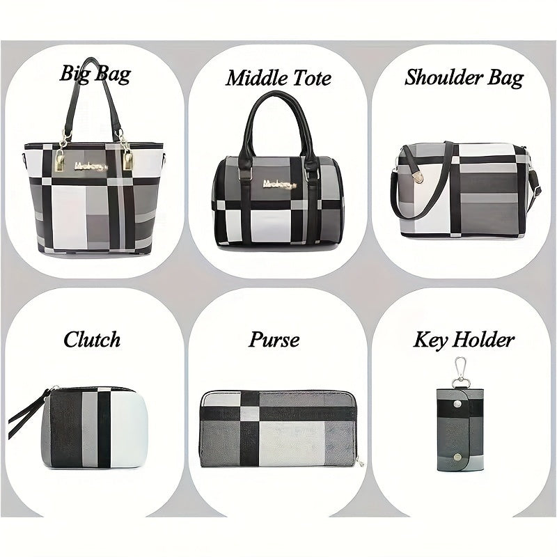 6-Piece Women's Handbag & Purse Set