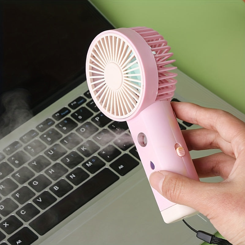 Portable Air Conditioner, MiNi USB Evaporative Air Conditioner Fan, Cordless Rechargeable Personal Fan, Cooling Air Humidification Spray Fan Silent Water Cooling Fan