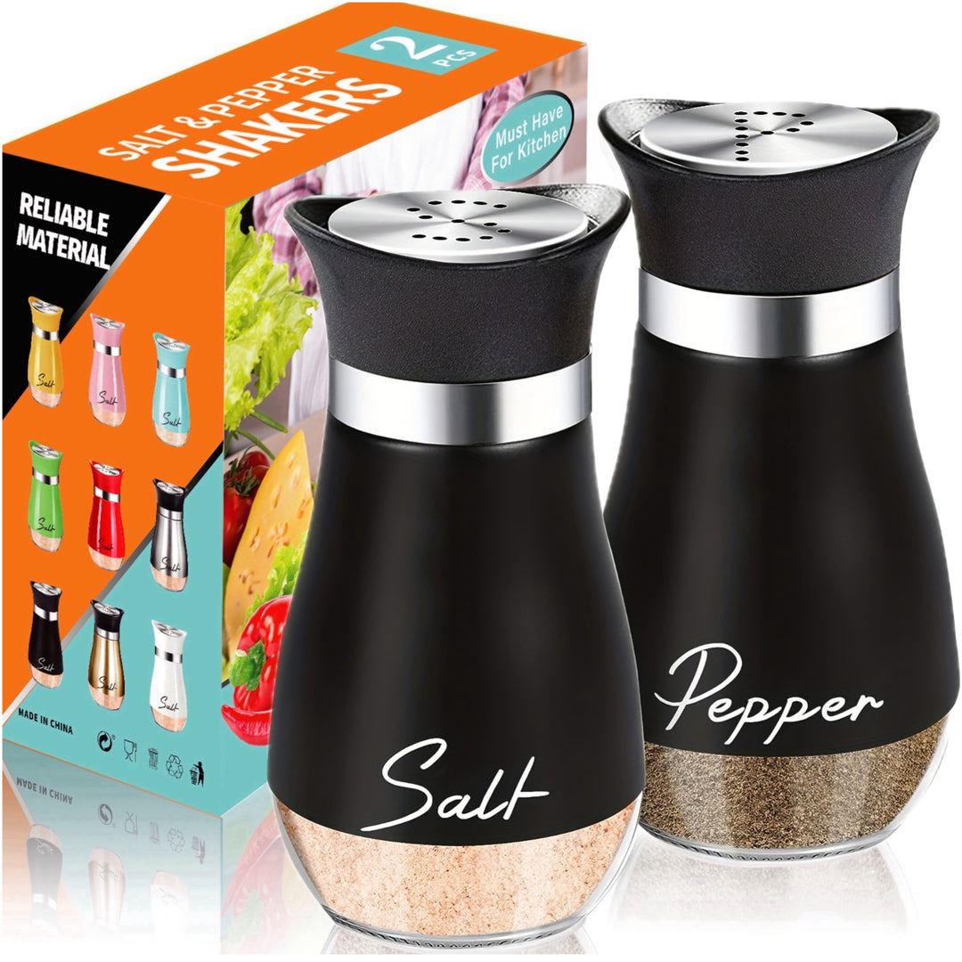 Pink Salt & Pepper Shaker Set – Glass Bottom with Stainless Steel Lid