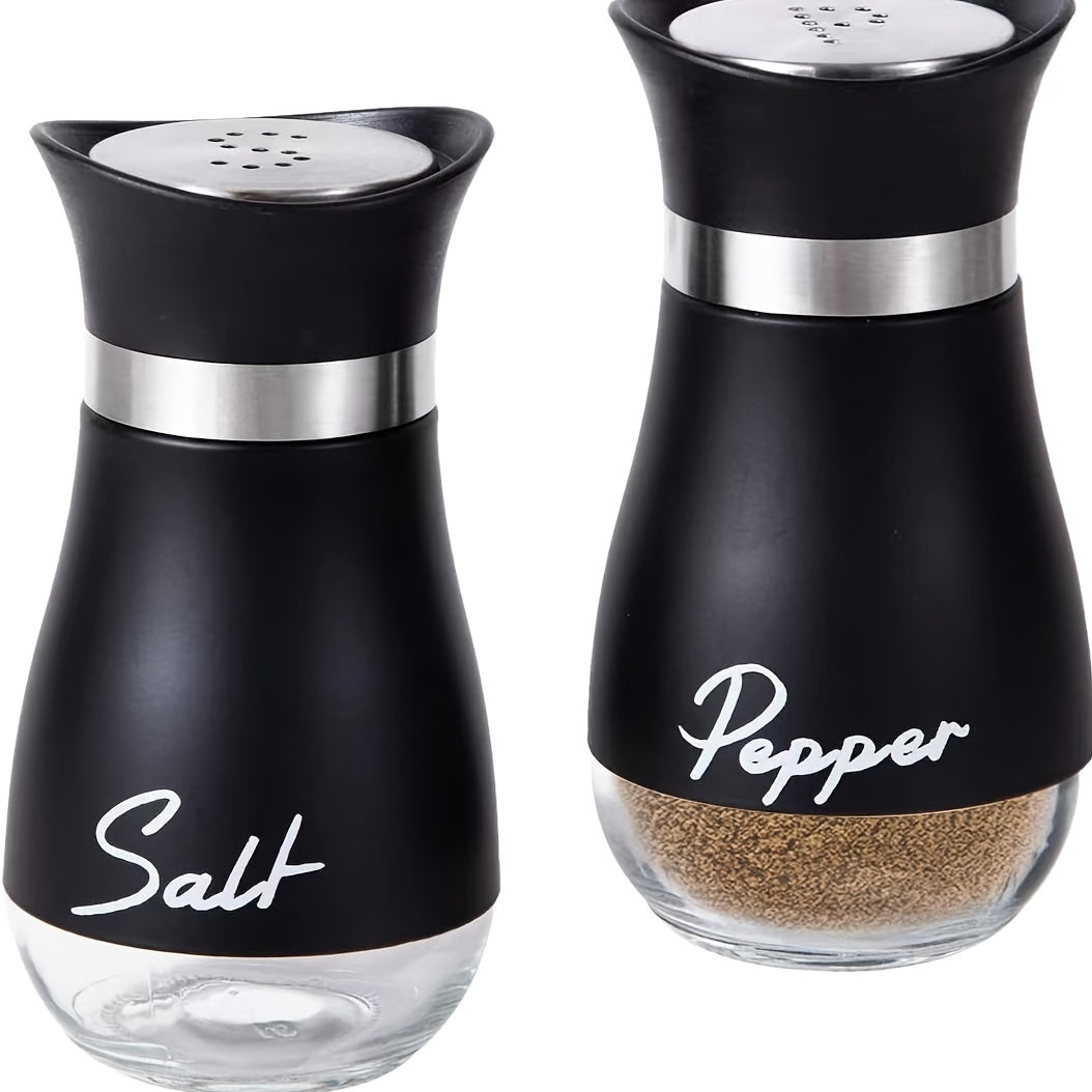 Glass Salt & Pepper Shakers - Stainless Steel Lid, 4 oz