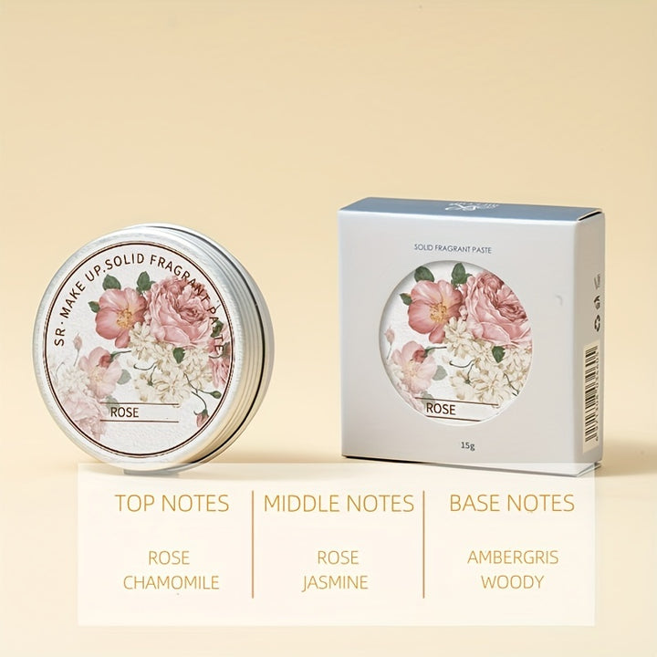 Portable Solid Perfume, Rose, Peony, Lotus, Lavender, Cherry Blossom, Fresh Floral Solid Balm