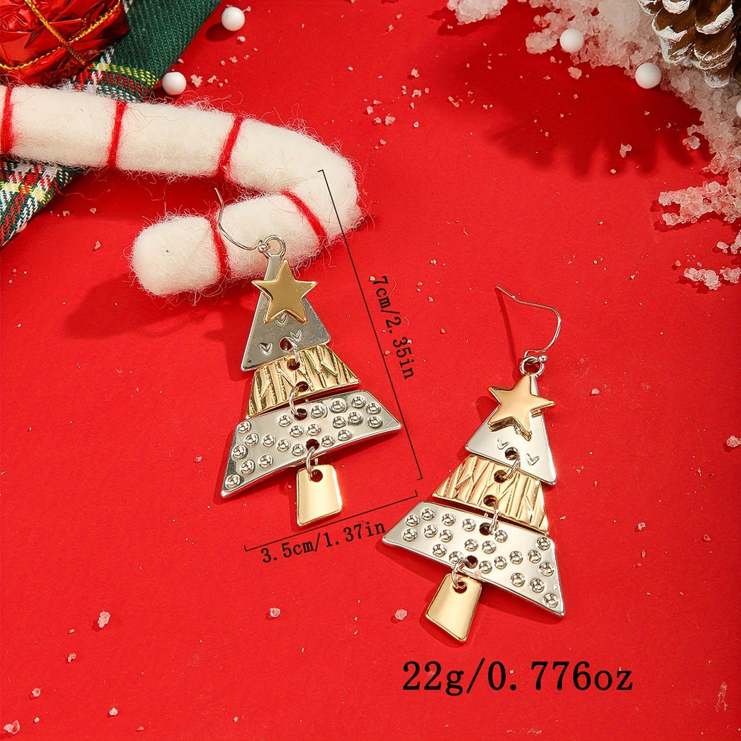 Charming Christmas Tree Dangle Earrings - Cute & Classic Zinc Alloy, Perfect Holiday Gift for Her