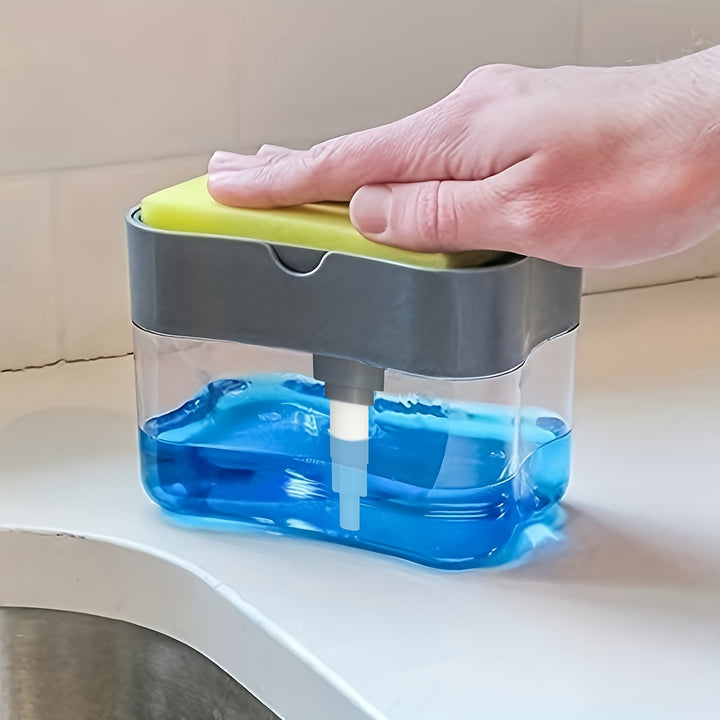 Modern Dish Soap Dispenser – ABS Plastic with Sponge Holder