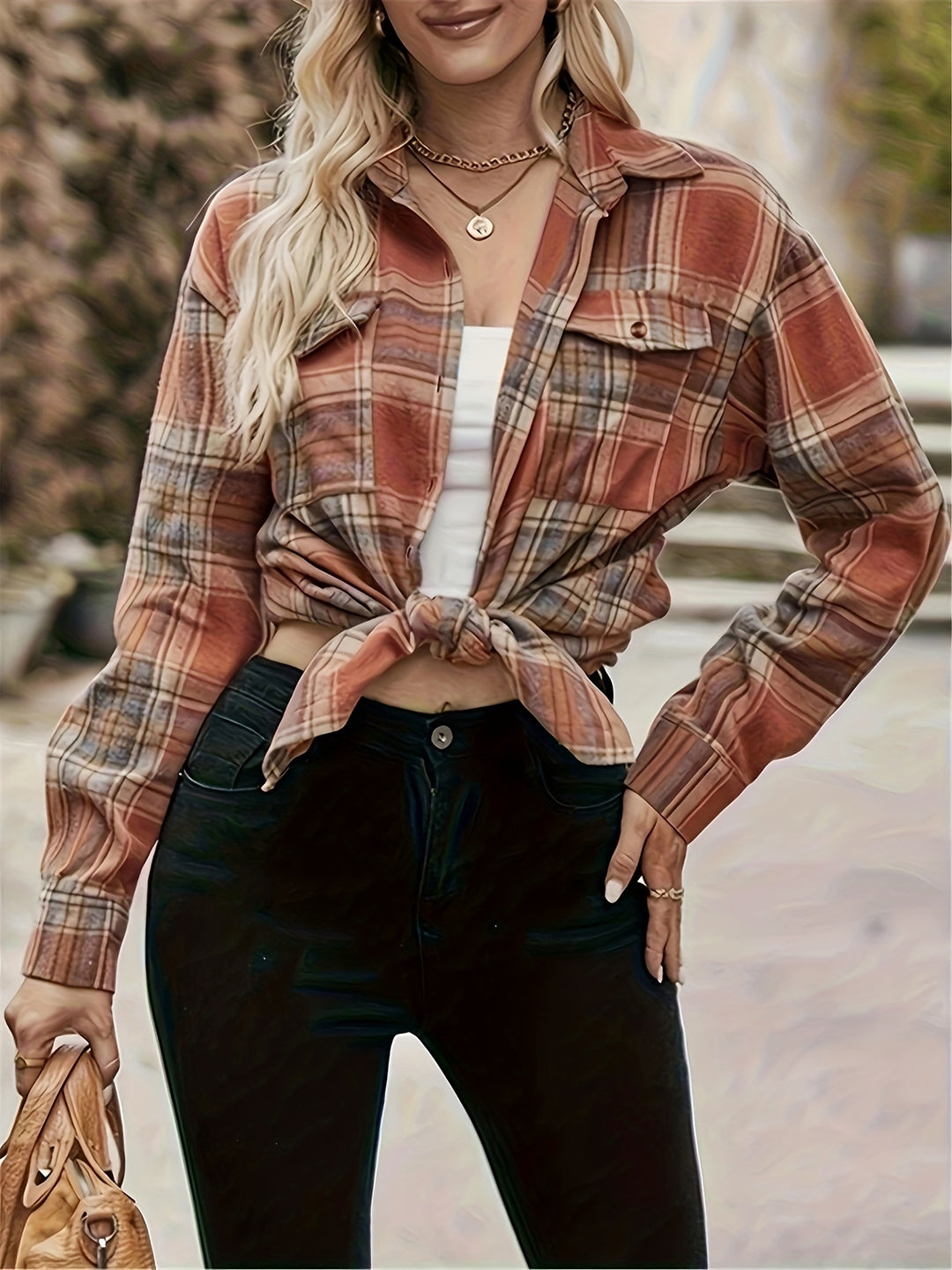 Plaid Long Sleeve Pocket Shirt