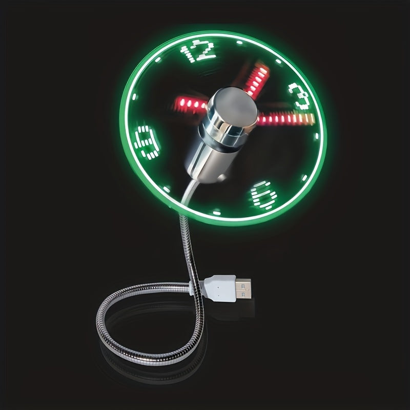 Clock Fan USB Fan LED Time Display Portable Cooling Fan For Desktop And Laptop Computers