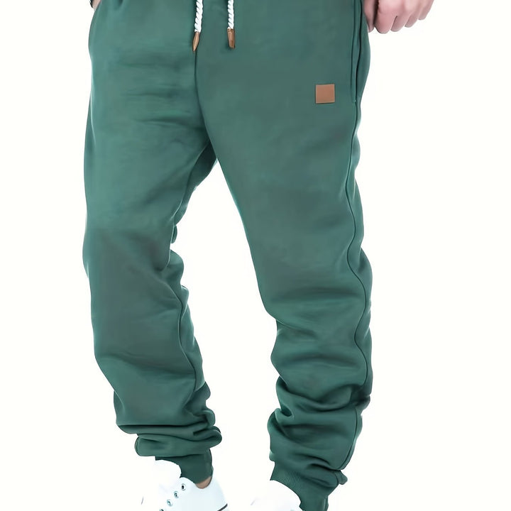 Men's Slim Fit Casual Trousers Drawstring Waist Sweatpants For Autumn And Winter