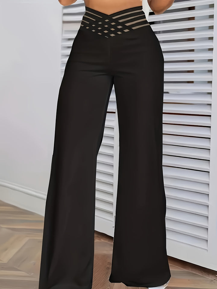 High Waist Wide Leg Pants, Casual Loose Pants For Spring & Summer, Women's Clothing