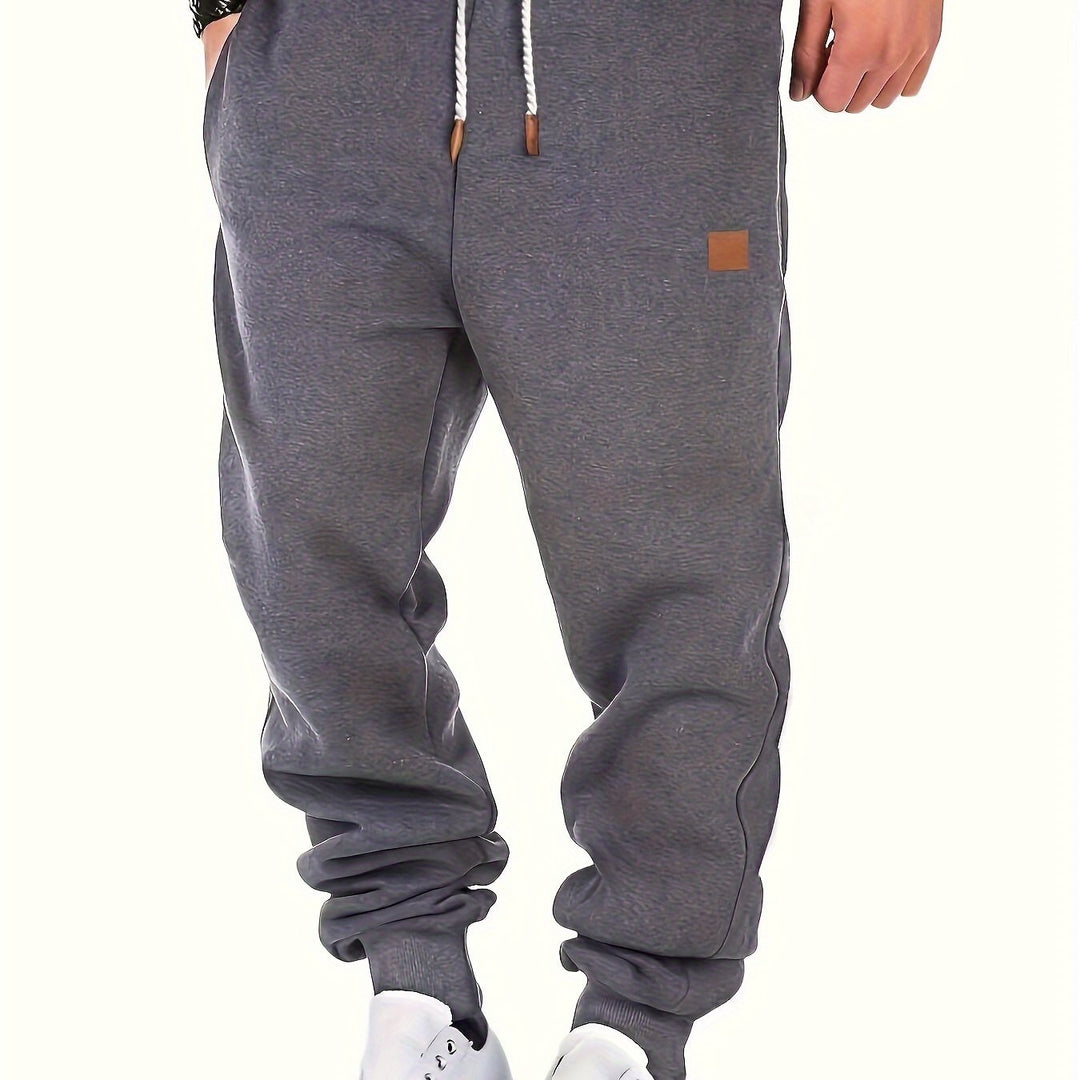 Men's Slim Fit Casual Trousers Drawstring Waist Sweatpants For Autumn And Winter