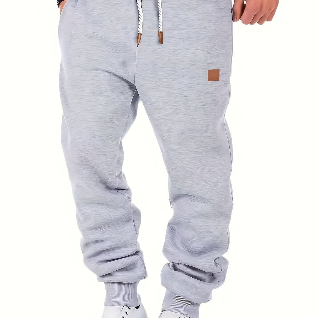 Men's Slim Fit Casual Trousers Drawstring Waist Sweatpants For Autumn And Winter