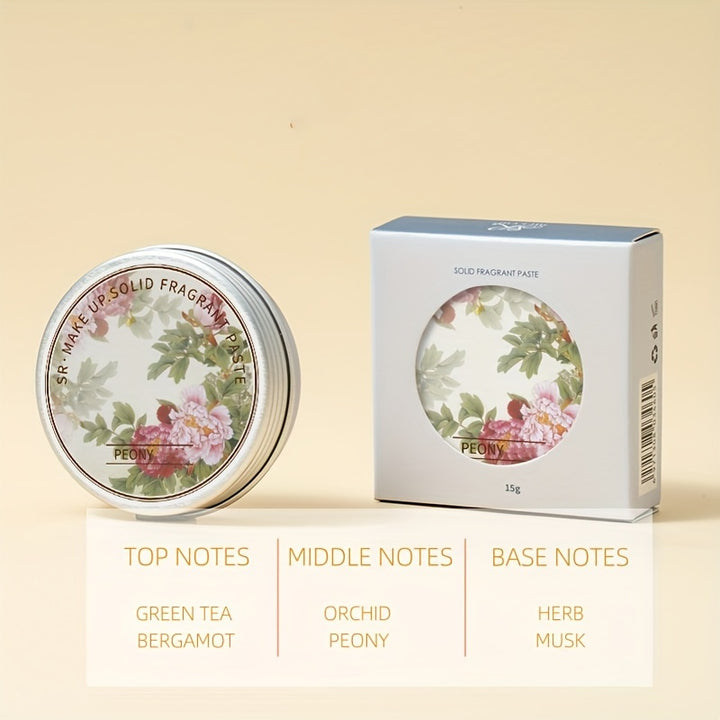 Portable Solid Perfume, Rose, Peony, Lotus, Lavender, Cherry Blossom, Fresh Floral Solid Balm