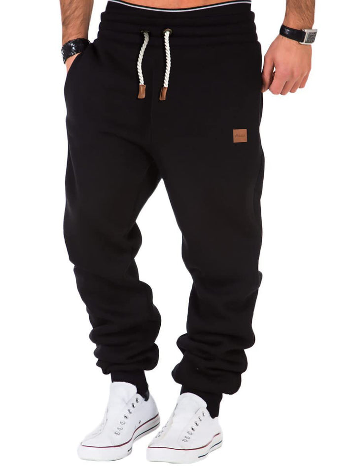 Men's Slim Fit Casual Trousers Drawstring Waist Sweatpants For Autumn And Winter