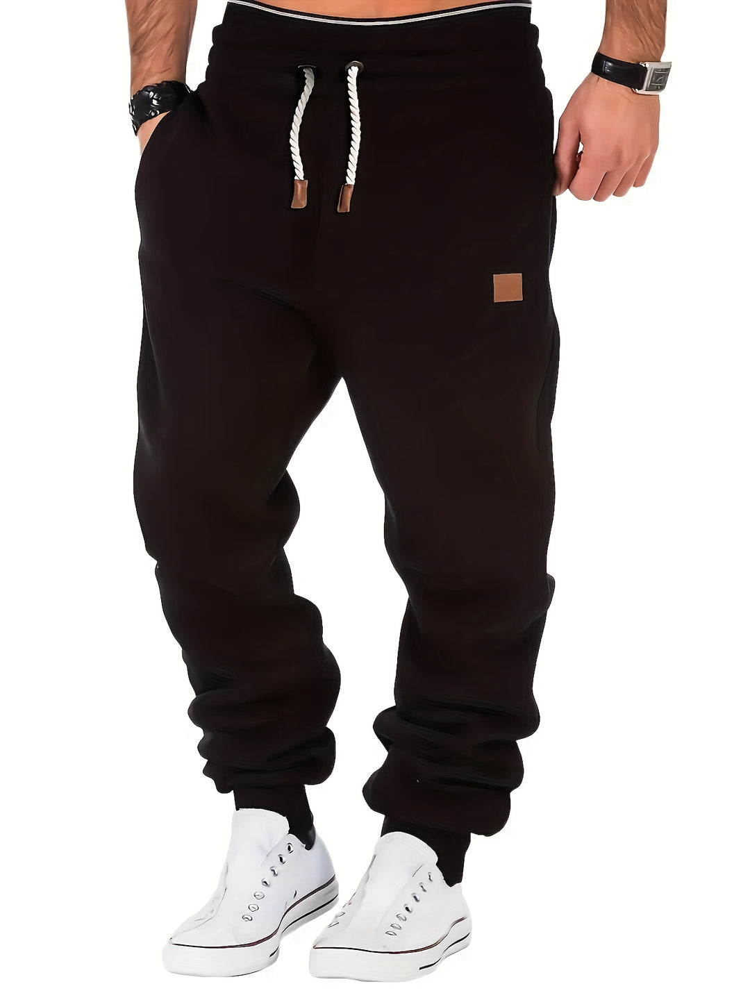 Men's Winter Fall Drawstring Sweatpants, Casual Joggers With Pockets For Running Jogging