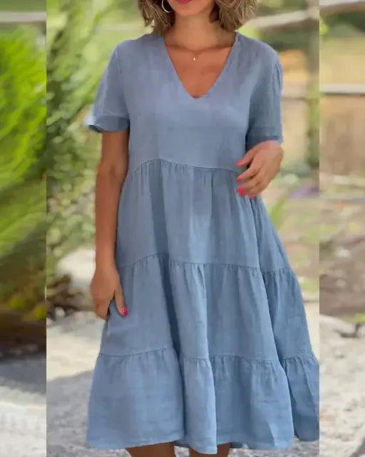 Cotton And Linen Casual Women's Dresses