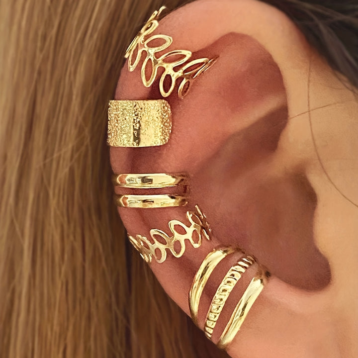 Five-piece Set Of Women's Ear Cuffs