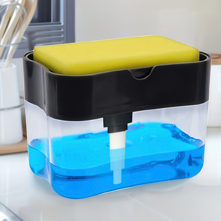 Modern Dish Soap Dispenser – ABS Plastic with Sponge Holder