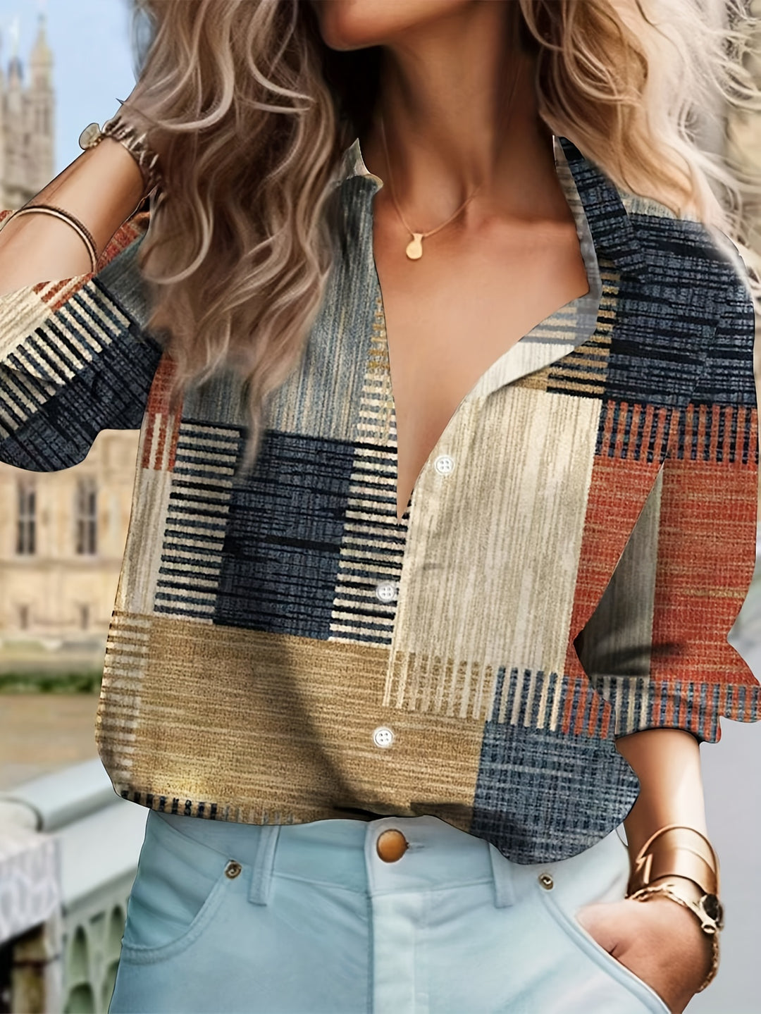 Elegant Patchwork Blouse