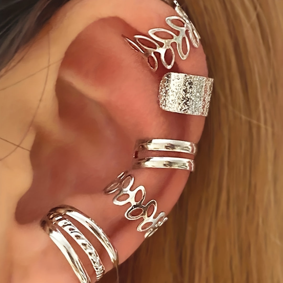 Five-piece Set Of Women's Ear Cuffs