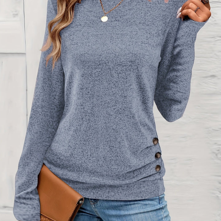 Long Sleeve Top – Button Detail Knit