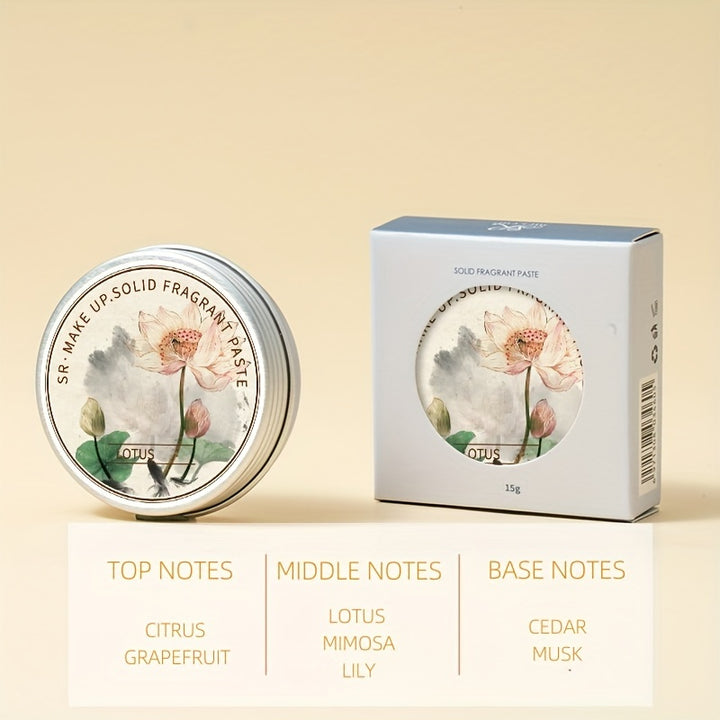 Portable Solid Perfume, Rose, Peony, Lotus, Lavender, Cherry Blossom, Fresh Floral Solid Balm