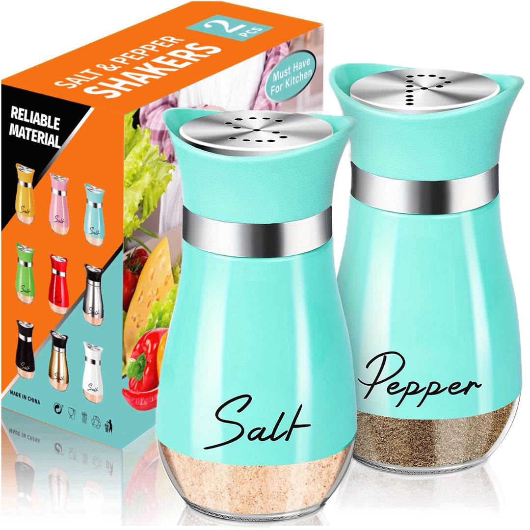 Pink Salt & Pepper Shaker Set – Glass Bottom with Stainless Steel Lid