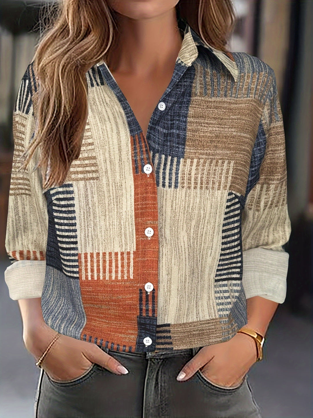 Elegant Patchwork Blouse