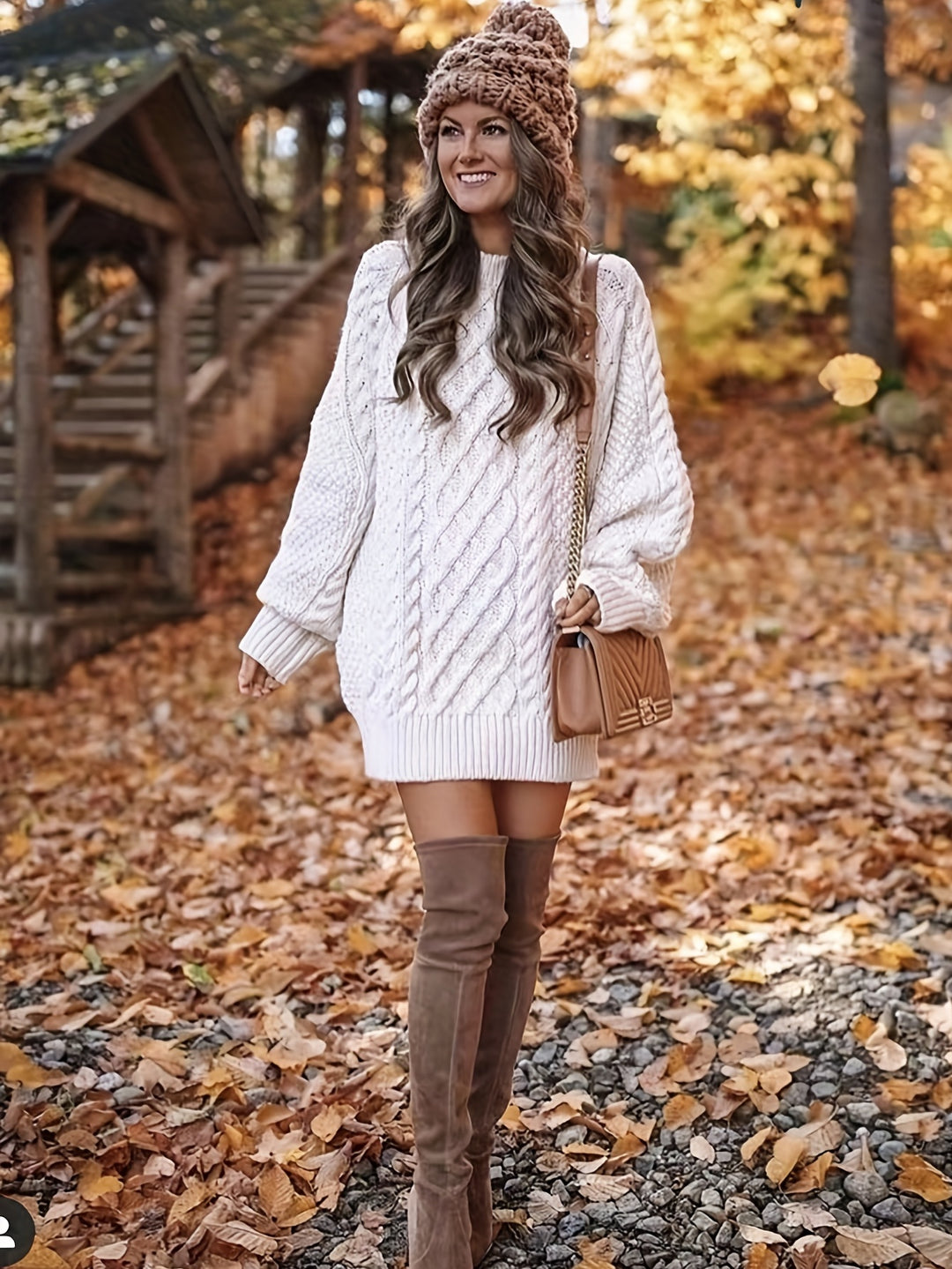 Cable Knit Sweater Dress