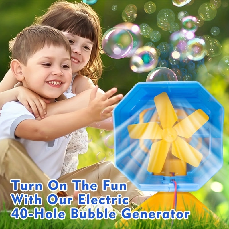 40-Hole LED Bubble Machine Gun - Rechargeable & Portable