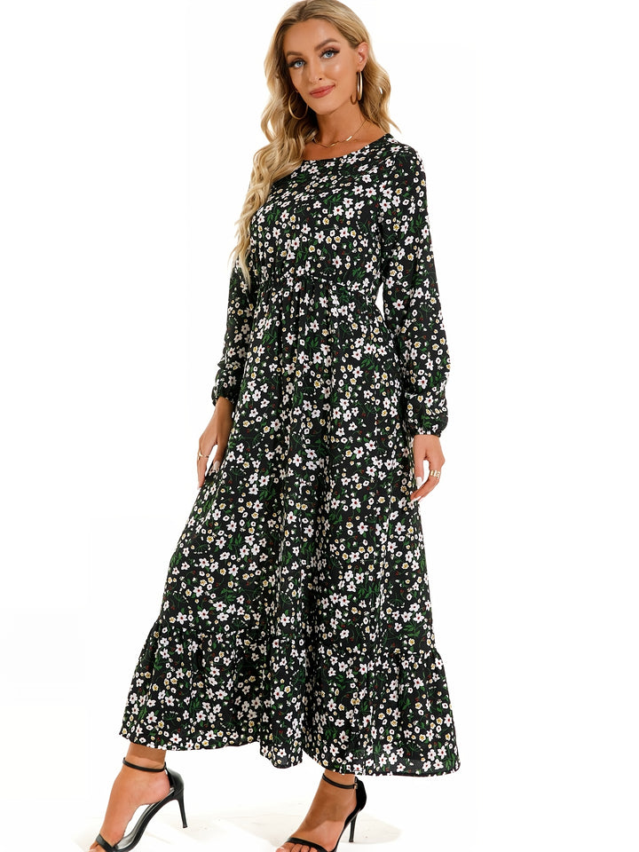 Boho Ruffle Floral Long Dress