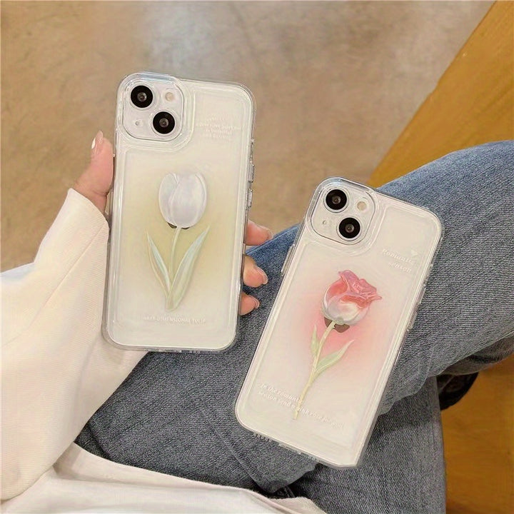 2pc Suitable For Apple Drop Resistant Rose Phone Case