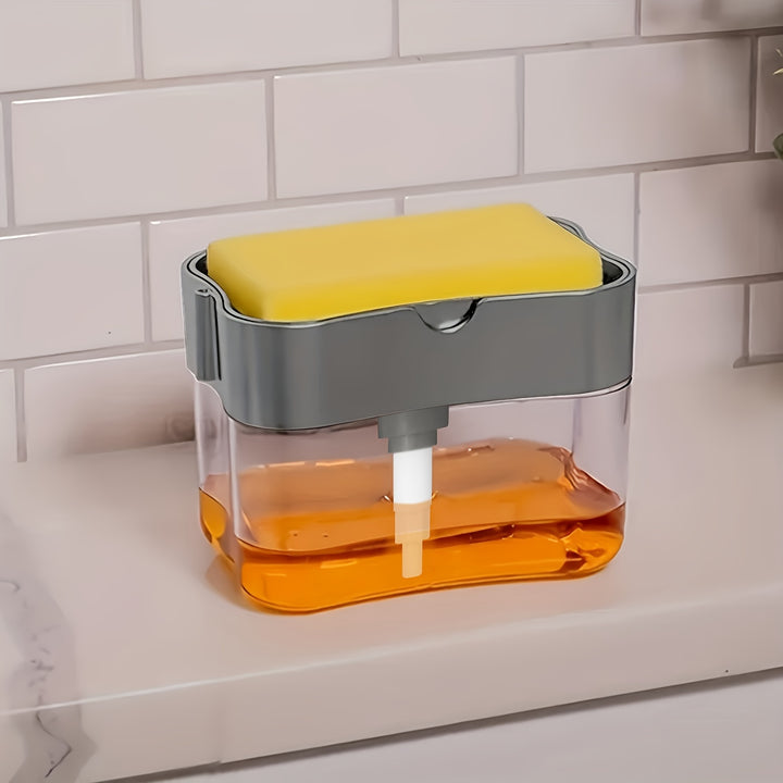 Modern Dish Soap Dispenser – ABS Plastic with Sponge Holder