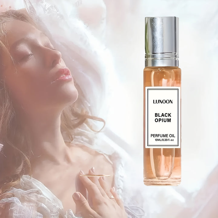 LUNOON Black Opium Perfume Oil: 10ml/0.35fl.oz. - Refreshing, Long-Lasting Oriental Wood Aroma - Suitable for Daily Gifts and Romantic Dates - Convenient to Carry in Your Bag