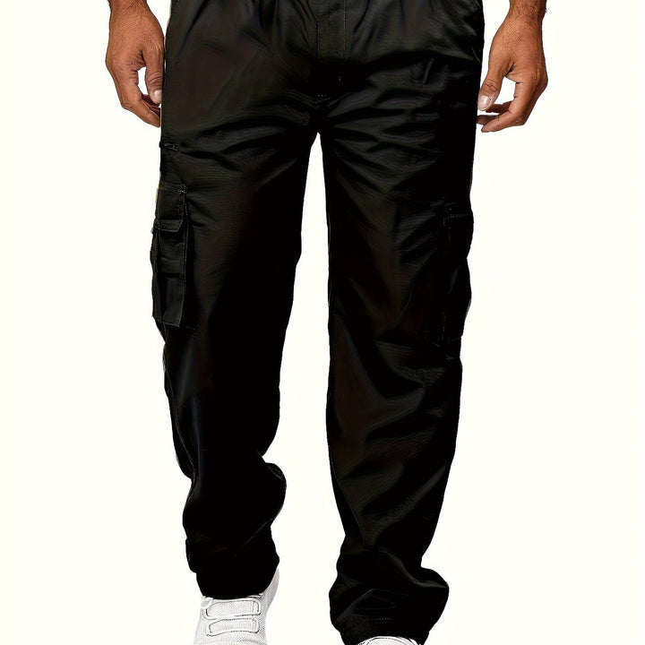 Men's Cargo Pants with Flap Pockets - Relaxed Hip-Hop Streetwear - Versatile Straight Leg Fit for Spring to Autumn Outdoor Activities