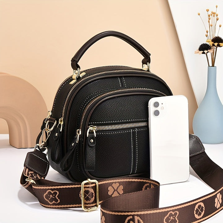 Versatile Multi-Pocket Crossbody Handbag