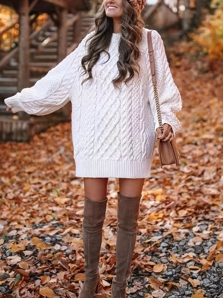 Cable Knit Sweater Dress