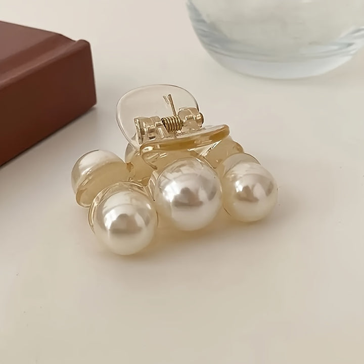 Elegant Faux Pearl Hair Clip for Women - Strong Hold for Thick & Thin Hair, Chic Rectangle Shape, Versatile Styling Accessory, Perfect Valentine's Day Gift