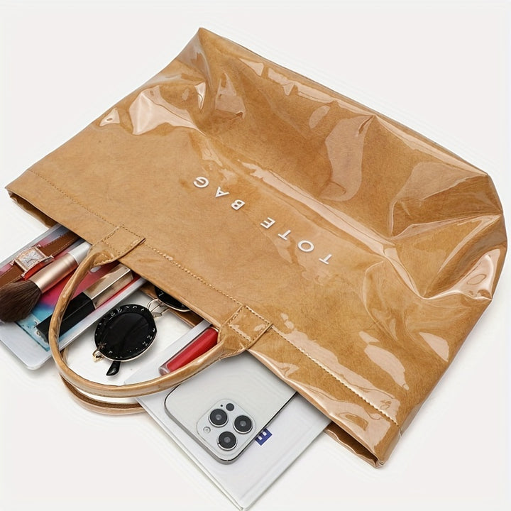 Transparent PVC & Kraft Paper Tote Bag